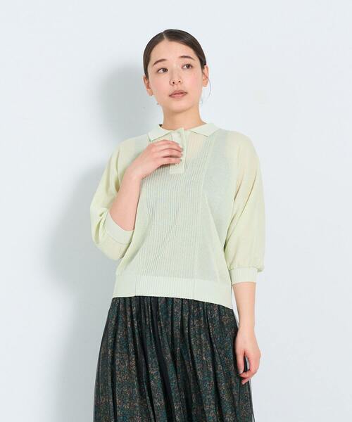 ADIEU TRISTESSE（アデュートリステス）の「KOYORI ポロニット（ニット/セーター・レディース・ライトグレー/ミント/ブラック・FREE）」の17枚目の写真