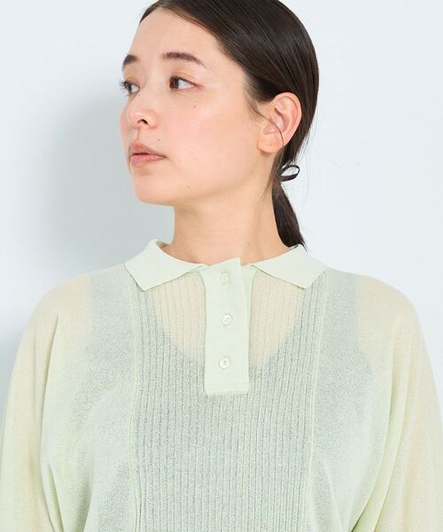ADIEU TRISTESSE（アデュートリステス）の「KOYORI ポロニット（ニット/セーター・レディース・ライトグレー/ミント/ブラック・FREE）」の21枚目の写真