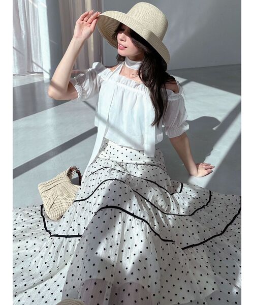 RESEXXY（リゼクシー）の「ドットティアードフレアスカート（スカート・レディース・ブラック/ホワイト/ピンク・FREE）」の19枚目の写真