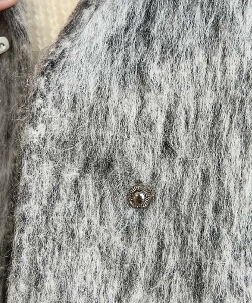 moment+（モーメントプラス）の「スタンドカラーメランジシャギーコート（その他アウター・レディース・グレー/チャコールグレー/モカ・M/L）」の15枚目の写真