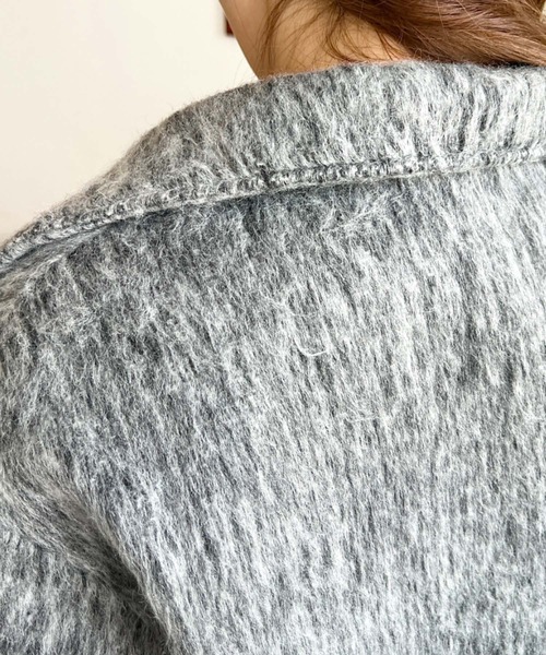 moment+（モーメントプラス）の「スタンドカラーメランジシャギーコート（その他アウター・レディース・グレー/チャコールグレー/モカ・M/L）」の17枚目の写真