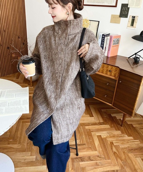 moment+（モーメントプラス）の「スタンドカラーメランジシャギー