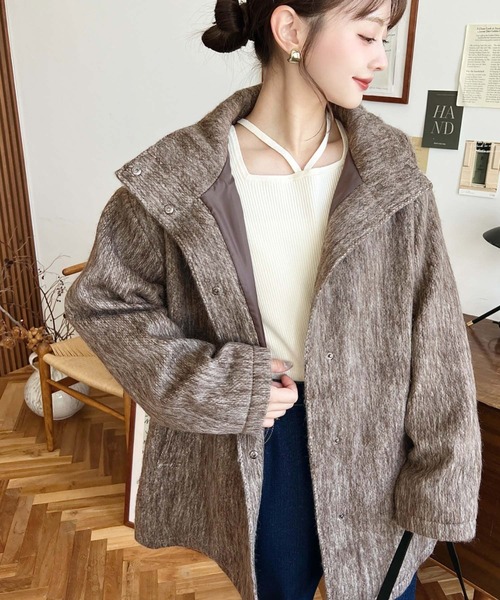 moment+（モーメントプラス）の「スタンドカラーメランジシャギー