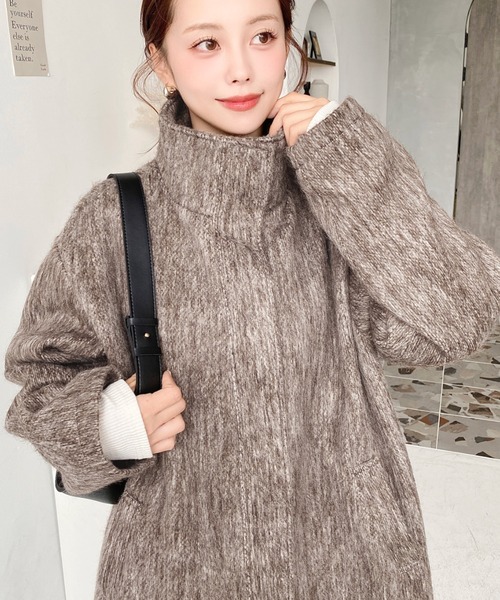 moment+（モーメントプラス）の「スタンドカラーメランジシャギーコート（その他アウター・レディース・グレー/チャコールグレー/モカ・M/L）」の22枚目の写真