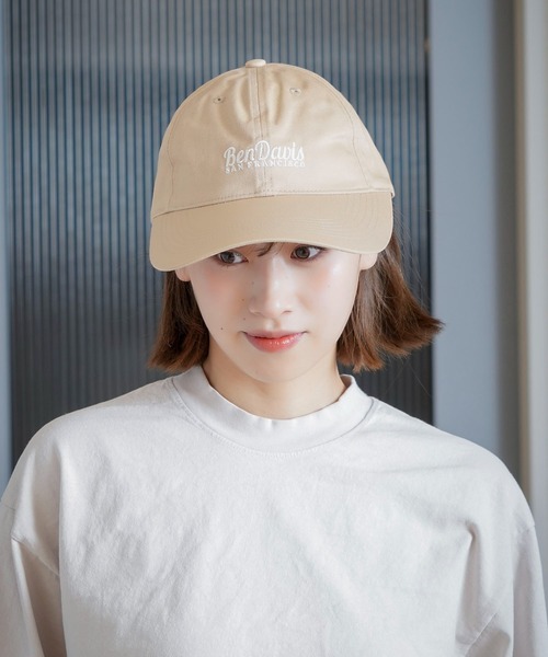 BEN DAVIS(ベンデイビス)の「【BEN DAVIS/ベンデイビス】【つば広・小顔効果】ワイドブリムキャップ UVカット対応 紫外線対策 刺繍ロゴ(キャップ・メンズ・ブラック/ベージュ・FREE)」の2枚目の写真