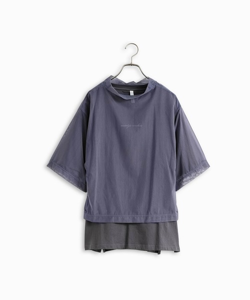 tシャツ 「KELEN / ケレン」 ２P メッシュレイヤードプリントTシャツ ESSA レディース Kelen tシャツ 「KELEN / ケレン」 2P メッシュレイヤード