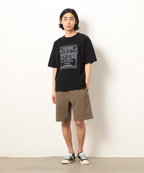 Purple&Yellow(パープルアンドイエロー)の「メッセージ刺繍 半袖Tシャツ(Tシャツ/カットソー・メンズ・ベージュ/ホワイト/ブラック/レッド・SMALL/LARGE/MEDIUM)」の12枚目の写真