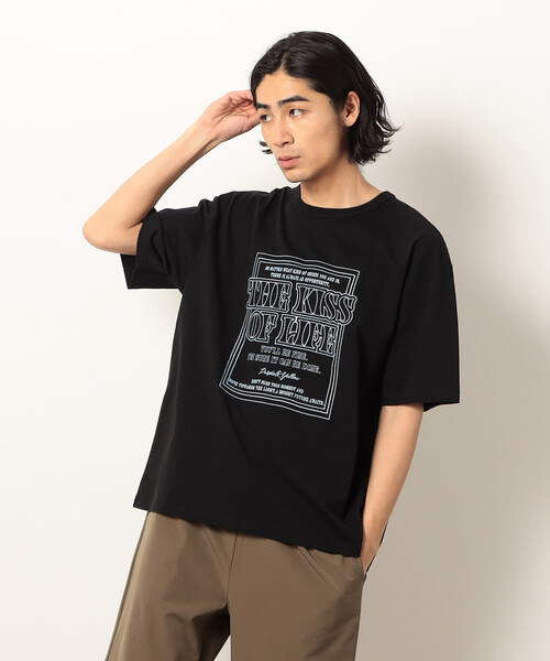 【PURPLE BLAND】ゴシック迷彩Tシャツ 半袖 セール】メッセージ刺繍半袖Tシャツ（Tシャツ/カットソー