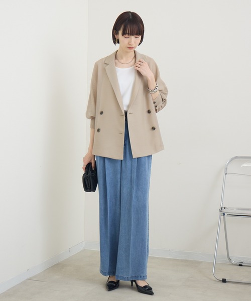 Paradise Picnic(パラダイスピクニック)の「ROSIEE テンセルデニムタックパンツ(デニムパンツ・レディース・ブラック/ブルー・FREE)」の12枚目の写真