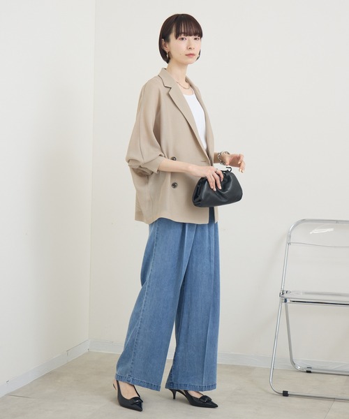 Paradise Picnic(パラダイスピクニック)の「ROSIEE テンセルデニムタックパンツ(デニムパンツ・レディース・ブラック/ブルー・FREE)」の13枚目の写真