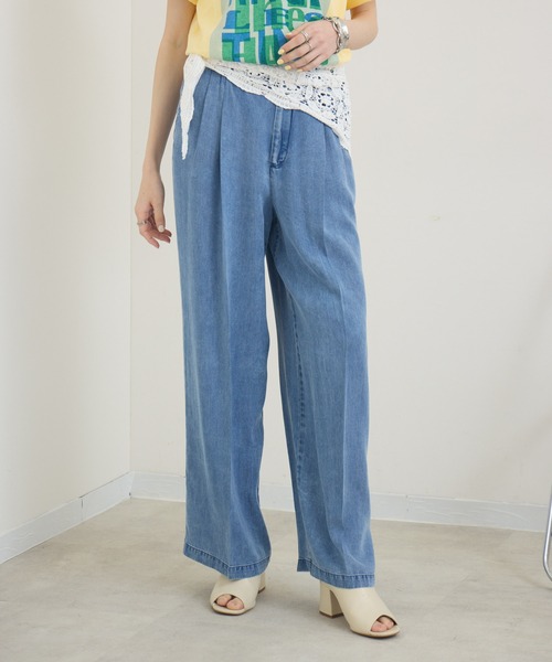 Paradise Picnic(パラダイスピクニック)の「ROSIEE テンセルデニムタックパンツ(デニムパンツ・レディース・ブラック/ブルー・FREE)」の14枚目の写真