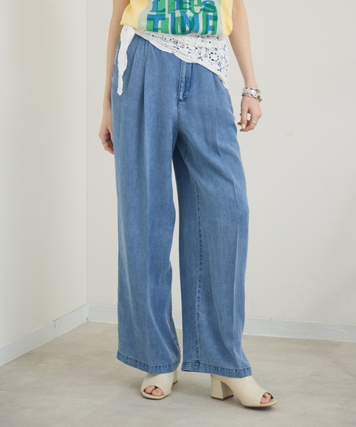 Paradise Picnic(パラダイスピクニック)の「ROSIEE テンセルデニムタックパンツ(デニムパンツ・レディース・ブラック/ブルー・FREE)」の15枚目の写真