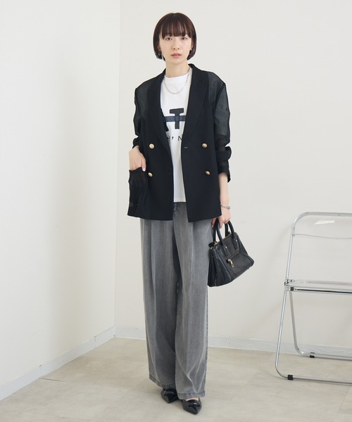 Paradise Picnic(パラダイスピクニック)の「ROSIEE テンセルデニムタックパンツ(デニムパンツ・レディース・ブラック/ブルー・FREE)」の18枚目の写真