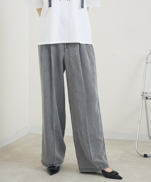 Paradise Picnic(パラダイスピクニック)の「ROSIEE テンセルデニムタックパンツ(デニムパンツ・レディース・ブラック/ブルー・FREE)」の21枚目の写真