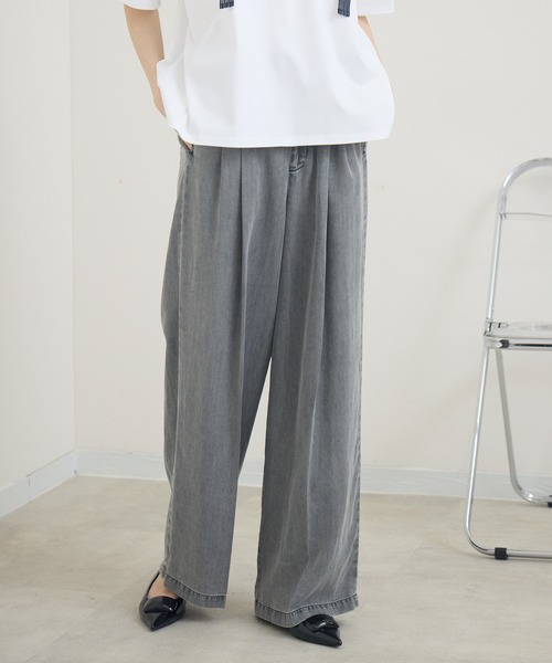 Paradise Picnic(パラダイスピクニック)の「ROSIEE テンセルデニムタックパンツ(デニムパンツ・レディース・ブラック/ブルー・FREE)」の22枚目の写真