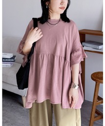 reca | フレンチ袖フリルプルオーバー(Tシャツ/カットソー)