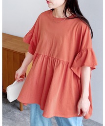 reca | フレンチ袖フリルプルオーバー(Tシャツ/カットソー)