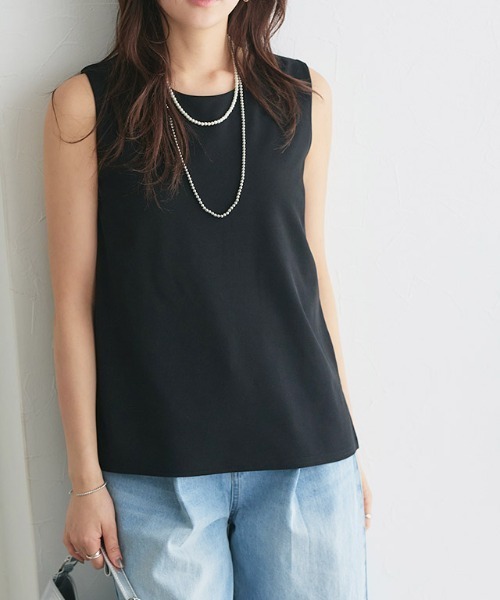 Pierrot（ピエロ）の「ペアスキン2wayタンクトップ（タンクトップ・レディース・グレイッシュベージュ/ブラック/オフホワイト・L/M/S）」の3枚目の写真