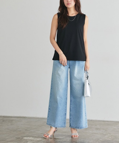 Pierrot（ピエロ）の「ペアスキン2wayタンクトップ（タンクトップ・レディース・グレイッシュベージュ/ブラック/オフホワイト・L/M/S）」の13枚目の写真