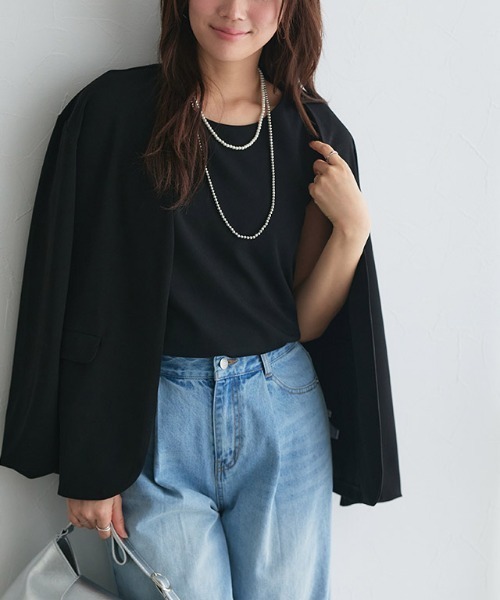 Pierrot（ピエロ）の「ペアスキン2wayタンクトップ（タンクトップ・レディース・グレイッシュベージュ/ブラック/オフホワイト・L/M/S）」の15枚目の写真