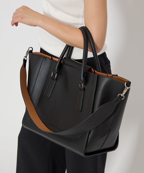 green label relaxing（グリーンレーベルリラクシング）の「【WEB限定】トラペーズ ワイドベルト トートバッグ / A4 / 通勤（トートバッグ・レディース・ブラック/ベージュ/ブラウン・FREE）」の10枚目の写真