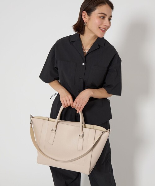 green label relaxing（グリーンレーベルリラクシング）の「【WEB限定】トラペーズ ワイドベルト トートバッグ / A4 / 通勤（トートバッグ・レディース・ブラック/ベージュ/ブラウン・FREE）」の18枚目の写真