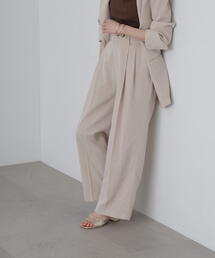 FREE'S MART | ◆【3サイズ展開XS-M】麻調合繊タックワイドパンツ【低身長サイズ有】(スラックス)