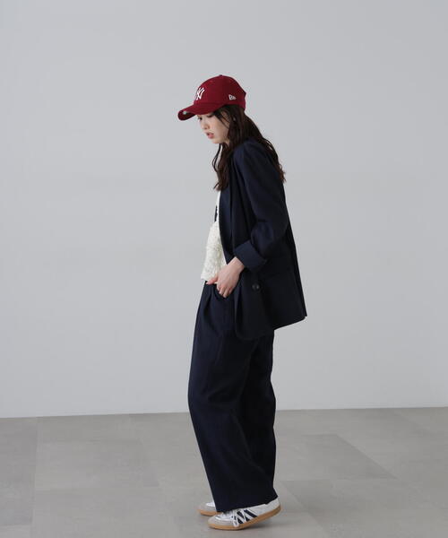 FREE'S MART（フリーズマート）の「◆【3サイズ展開XS-M】麻調合繊タックワイドパンツ【低身長サイズ有】（スラックス・レディース・ブラウン/ホワイト/ネイビー・MEDIUM/SMALL/X-SMALL）」の14枚目の写真