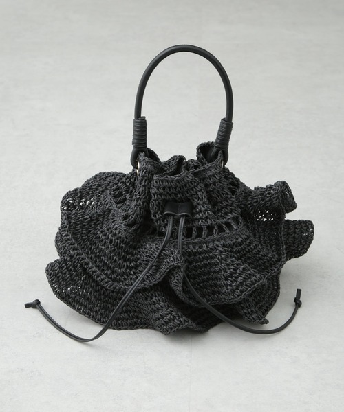 NANO universe（ナノユニバース）の「ティアードフリルバッグ（かごバッグ・レディース・ベージュ/ブラック・FREE）」の10枚目の写真