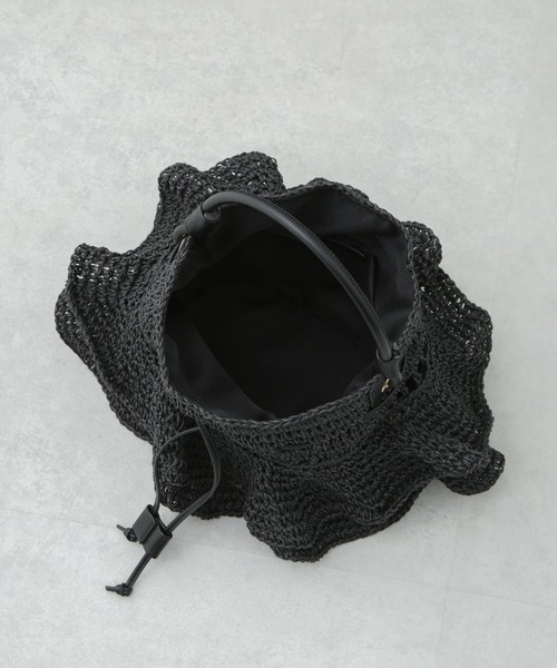 NANO universe（ナノユニバース）の「ティアードフリルバッグ（かごバッグ・レディース・ベージュ/ブラック・FREE）」の7枚目の写真