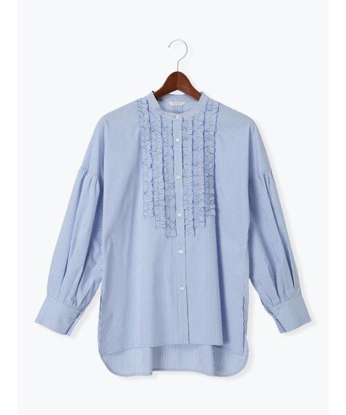 Te chichi（テチチ）の「【宮本茉由着用】フロントフリルブラウス（シャツ/ブラウス・レディース・ブルー/オフホワイト/サックスブルー・F）」の17枚目の写真