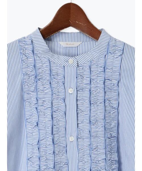 Te chichi（テチチ）の「【宮本茉由着用】フロントフリルブラウス（シャツ/ブラウス・レディース・ブルー/オフホワイト/サックスブルー・F）」の19枚目の写真