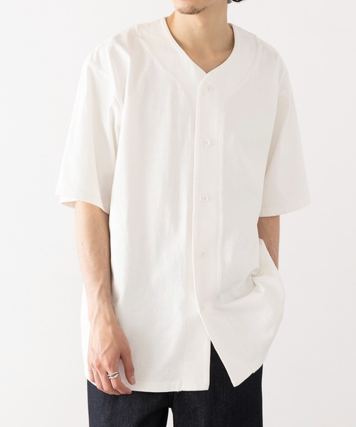United Athle(ユナイテッドアスレ)の「【United Athle】8.5オンス コットン ジャージー ベースボールシャツ 半袖 4982(Tシャツ/カットソー・メンズ・ブラック/オフホワイト/アッシュ・M/L/XL)」の2枚目の写真