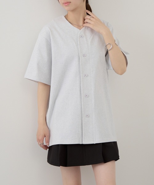 United Athle(ユナイテッドアスレ)の「【United Athle】8.5オンス コットン ジャージー ベースボールシャツ 半袖 4982(Tシャツ/カットソー・メンズ・ブラック/オフホワイト/アッシュ・M/L/XL)」の20枚目の写真