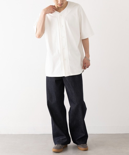 United Athle(ユナイテッドアスレ)の「【United Athle】8.5オンス コットン ジャージー ベースボールシャツ 半袖 4982(Tシャツ/カットソー・メンズ・ブラック/オフホワイト/アッシュ・M/L/XL)」の8枚目の写真