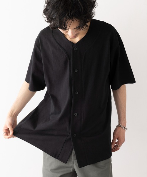 United Athle(ユナイテッドアスレ)の「【United Athle】8.5オンス コットン ジャージー ベースボールシャツ 半袖 4982(Tシャツ/カットソー・メンズ・ブラック/オフホワイト/アッシュ・M/L/XL)」の11枚目の写真
