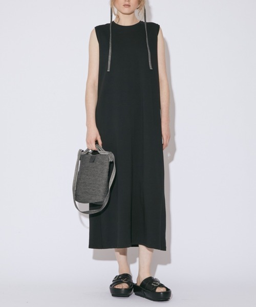 beautiful people(ビューティフルピープル)の「beautiful people suvin compact jersey tank-top dress 1515304045(ドレス・レディース・グレー/ブラック・36)」の2枚目の写真