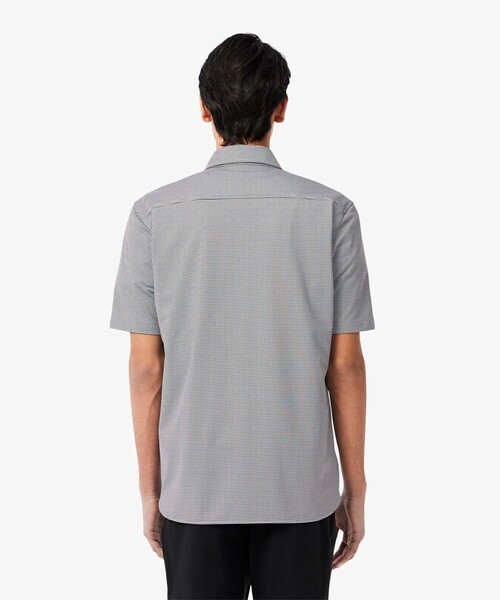 LACOSTE（ラコステ）の「消臭 速乾 UVカット マイクロチェック半袖シャツ（シャツ/ブラウス・メンズ・ブラック/サックスブルー/グレイッシュブルー・39/41/40/42）」の13枚目の写真