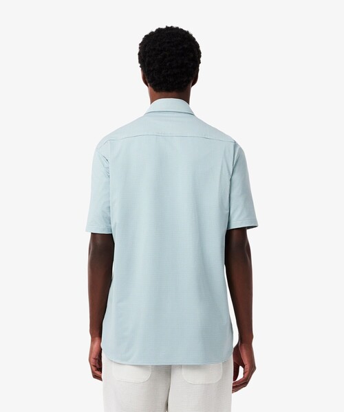 LACOSTE（ラコステ）の「消臭 速乾 UVカット マイクロチェック半袖シャツ（シャツ/ブラウス・メンズ・ブラック/サックスブルー/グレイッシュブルー・39/41/40/42）」の8枚目の写真