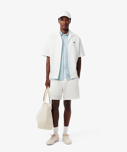 LACOSTE（ラコステ）の「消臭 速乾 UVカット マイクロチェック半袖シャツ（シャツ/ブラウス・メンズ・ブラック/サックスブルー/グレイッシュブルー・39/41/40/42）」の11枚目の写真