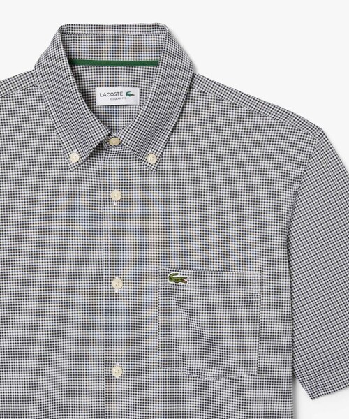 LACOSTE（ラコステ）の「消臭 速乾 UVカット マイクロチェック半袖シャツ（シャツ/ブラウス・メンズ・ブラック/サックスブルー/グレイッシュブルー・39/41/40/42）」の19枚目の写真