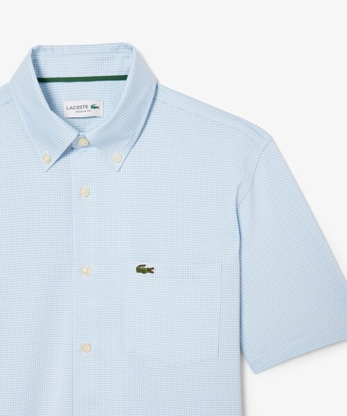 LACOSTE（ラコステ）の「消臭 速乾 UVカット マイクロチェック半袖シャツ（シャツ/ブラウス・メンズ・ブラック/サックスブルー/グレイッシュブルー・39/41/40/42）」の20枚目の写真