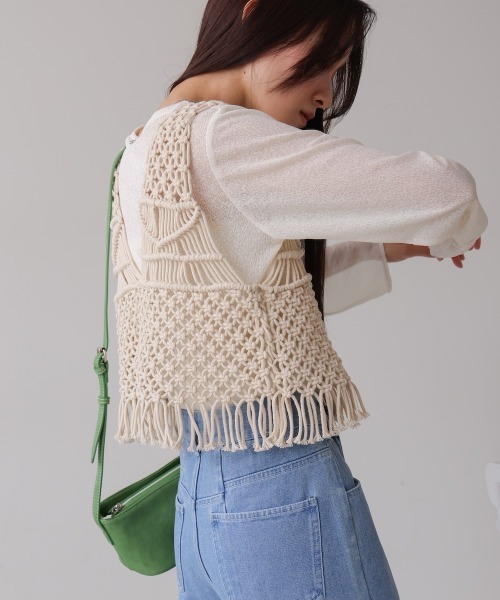 Bab(バブ)の「マクラメベスト(ベスト・レディース・B/A・FREE)」の6枚目の写真