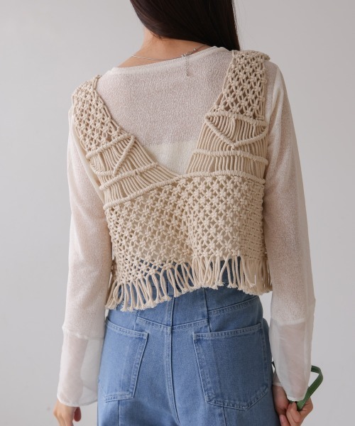 Bab(バブ)の「マクラメベスト(ベスト・レディース・B/A・FREE)」の9枚目の写真