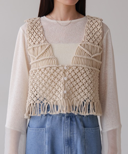 Bab(バブ)の「マクラメベスト(ベスト・レディース・B/A・FREE)」の11枚目の写真