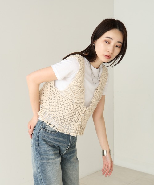 Bab(バブ)の「マクラメベスト(ベスト・レディース・B/A・FREE)」の18枚目の写真