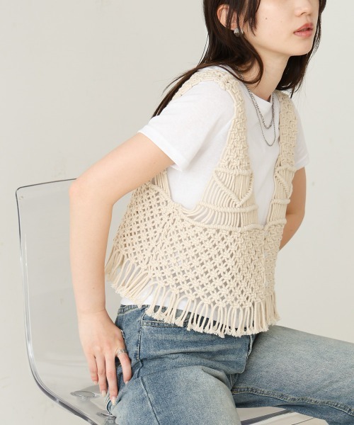 Bab(バブ)の「マクラメベスト(ベスト・レディース・B/A・FREE)」の20枚目の写真