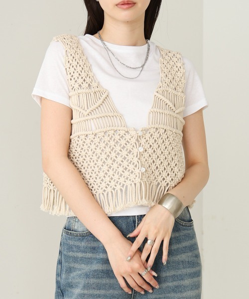 Bab(バブ)の「マクラメベスト(ベスト・レディース・B/A・FREE)」の21枚目の写真