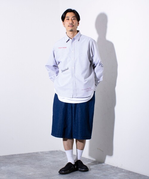 GLOSTER（グロスター）の「【GLOSTER】Messageシャツ オックスフォードシャツ レギュラーカラー（無地/ストライプ）（シャツ/ブラウス・メンズ・ホワイト/ブルー系その他7/ブラック系その他3・S/M/L）」の5枚目の写真