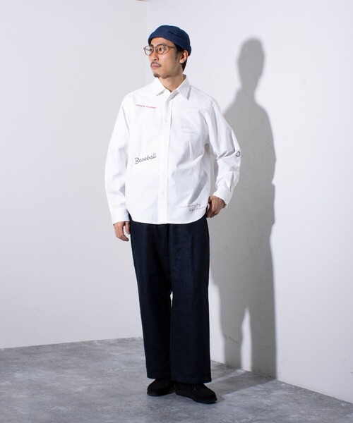 GLOSTER（グロスター）の「【GLOSTER】Messageシャツ オックスフォードシャツ レギュラーカラー（無地/ストライプ）（シャツ/ブラウス・メンズ・ホワイト/ブルー系その他7/ブラック系その他3・S/M/L）」の21枚目の写真